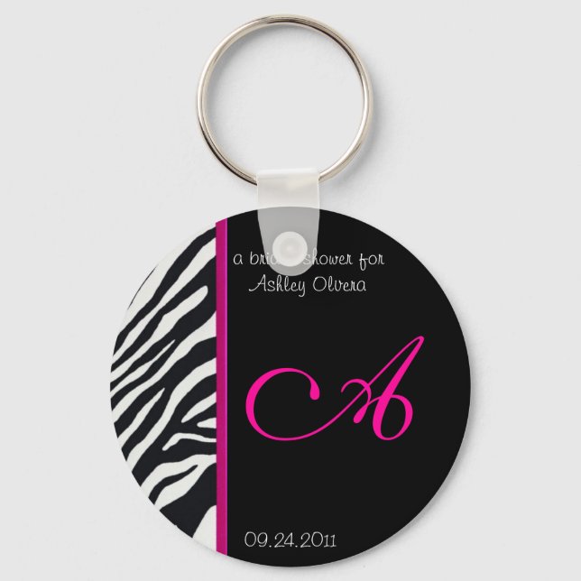 Zebra Brautparty Schlüsselanhänger (Vorderseite)