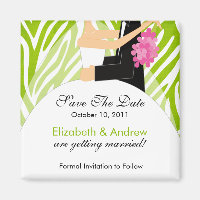 Zebra Bride Groom speichern Datum Magnet