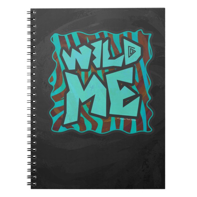 Zebra Brown und Aquamarin Wild Me Design Notizblock (Vorderseite)
