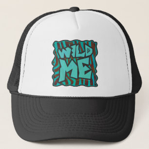 Zebra Brown und Aquamarin Wild Me Design Truckerkappe