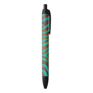 Zebra Brown und aquamariner Druck Kugelschreiber