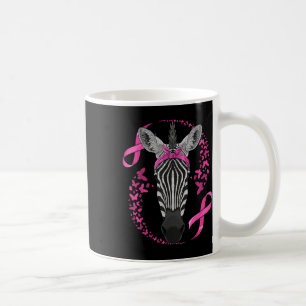 Zebra Brustkrebs-Bewusstsein Pink Bandana Krebs Kaffeetasse