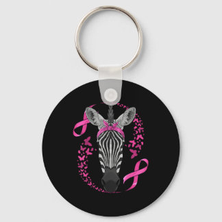 Zebra Brustkrebs-Bewusstsein Pink Bandana Krebs Schlüsselanhänger