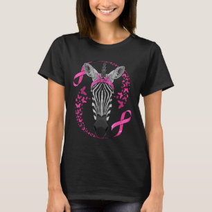 Zebra Brustkrebs-Bewusstsein Pink Bandana Krebs T-Shirt