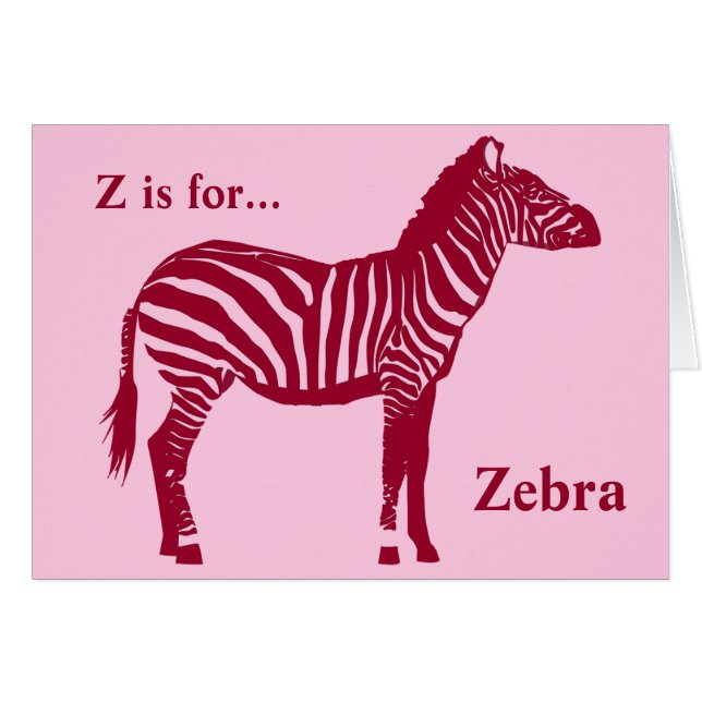 Zebra - Burgund und Rosa (Vorderseite (Horizontal))
