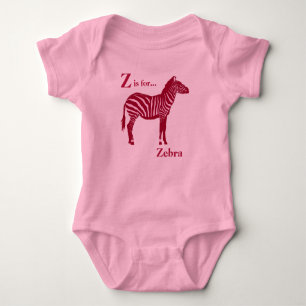 Zebra - Burgund und Rosa Baby Strampler