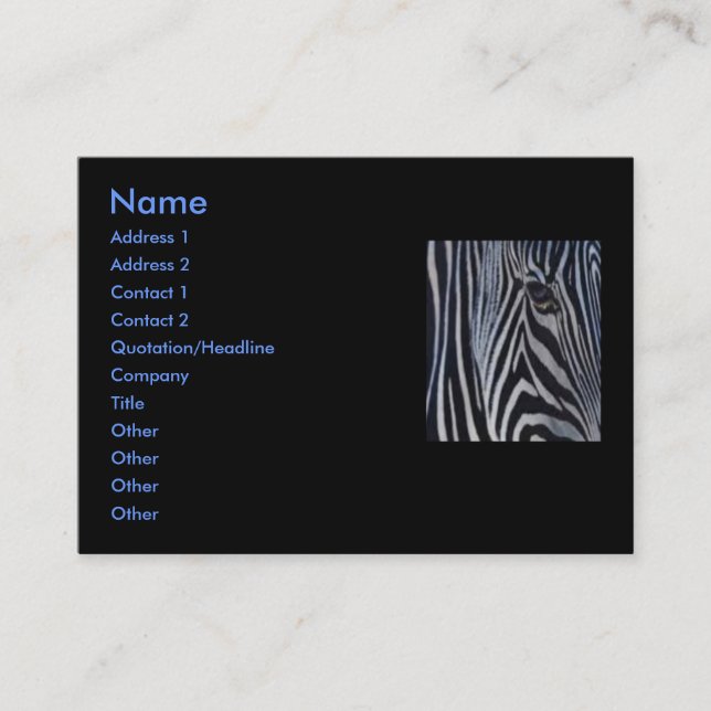Zebra Business Card Visitenkarte (Vorderseite)