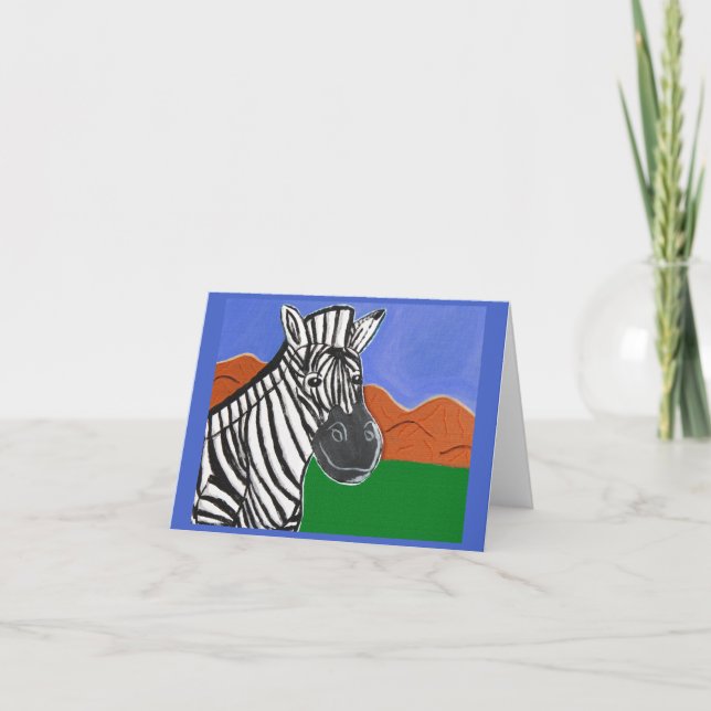 Zebra by Joel Anderson small greeting card Karte (Vorderseite)