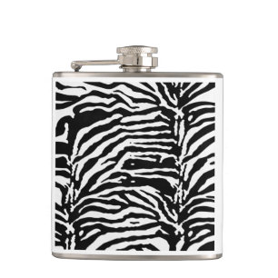Zebra Camouflage Black and White Artistic Pattern Flachmann