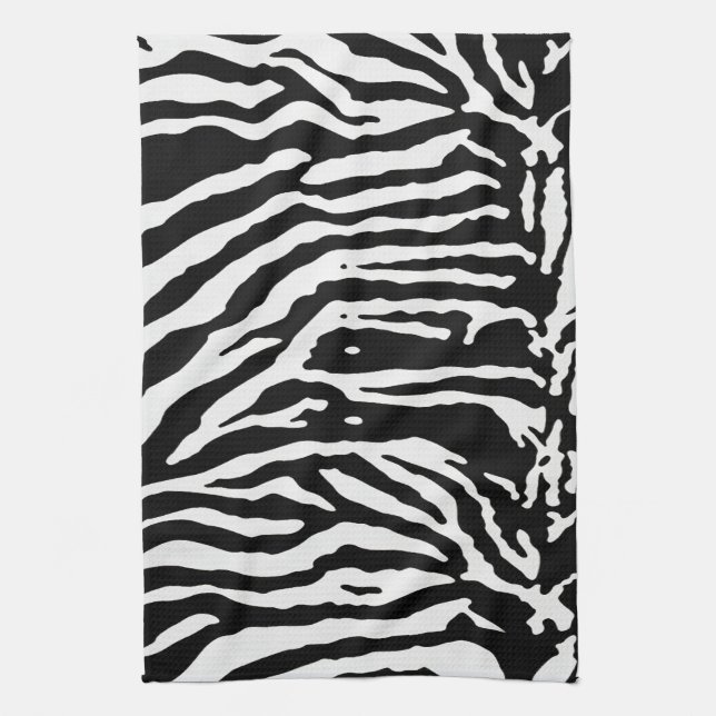 Zebra Camouflage Black and White Artistic Pattern Geschirrtuch (Vertikal)