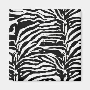 Zebra Camouflage Black and White Artistic Pattern Magnet
