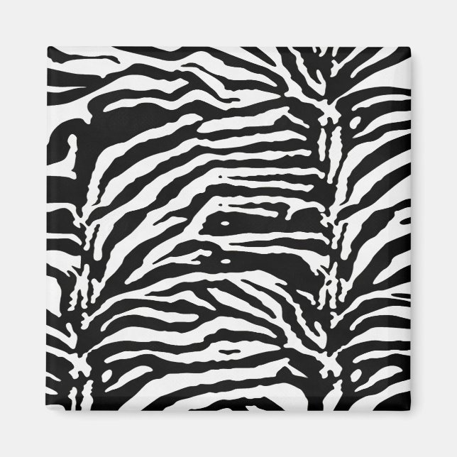 Zebra Camouflage Black and White Artistic Pattern Magnet (Vorne)
