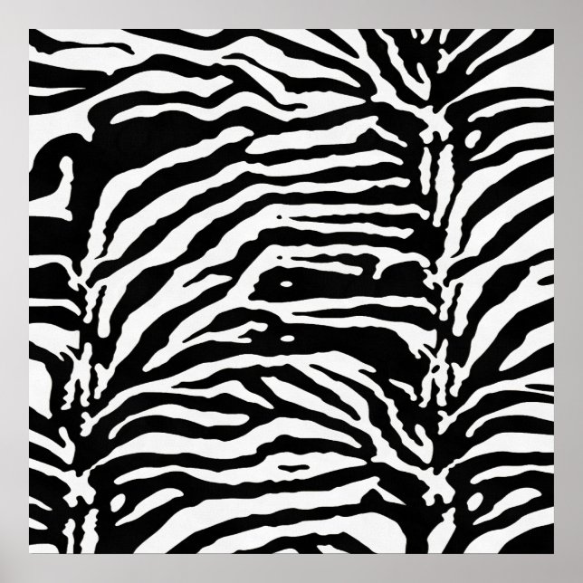 Zebra Camouflage Black and White Artistic Pattern Poster (Vorne)