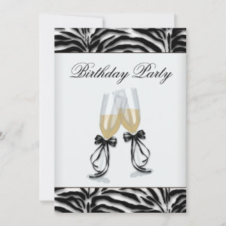Zebra Chandelier Womans Zebra Birthday Party Einladung