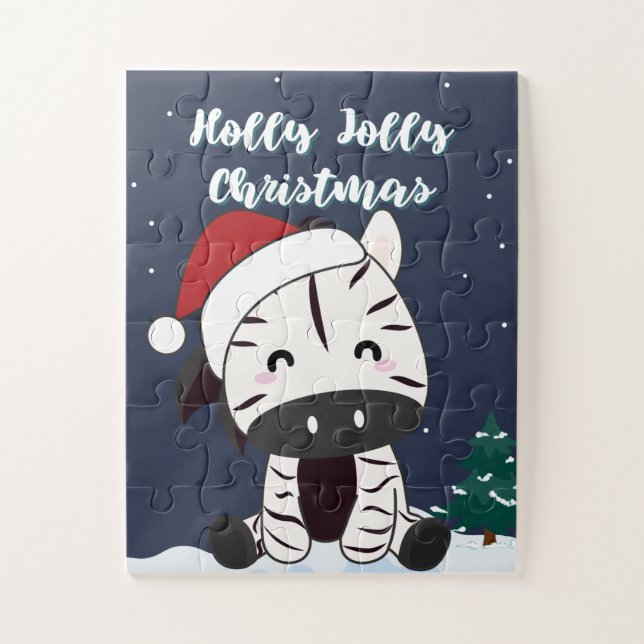 Zebra Christmas Zebras Winter Animals Jigsaw Puzzl (Vertikal)