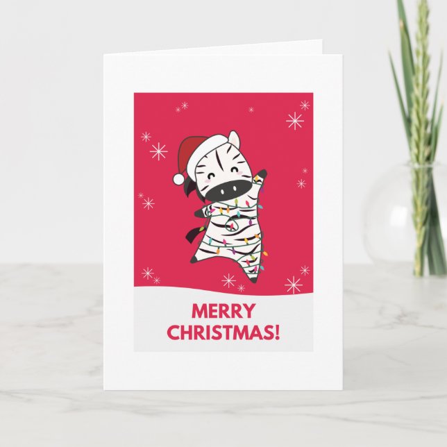 Zebra Christmas Zebras Winter Animals Karte (Vorderseite)
