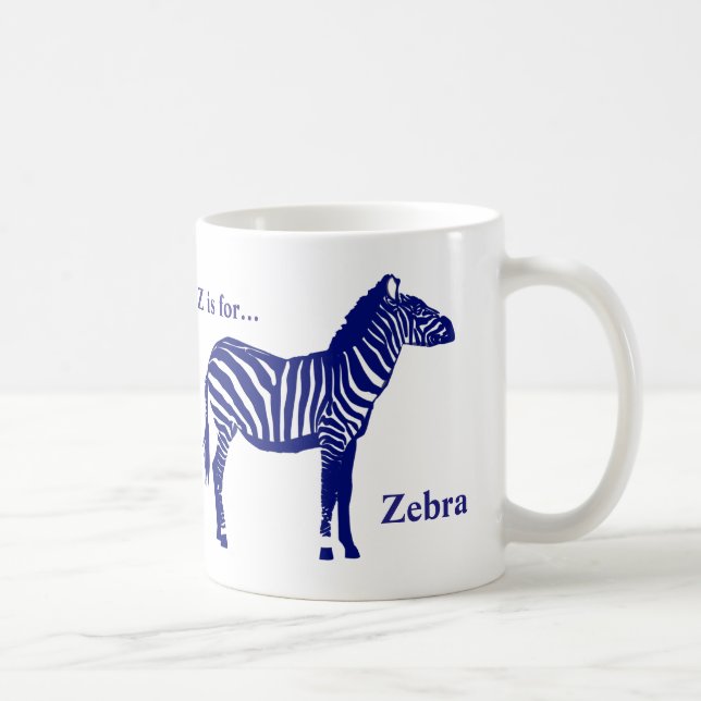Zebra -Cobalt Blau und Weiß Kaffeetasse (Rechts)