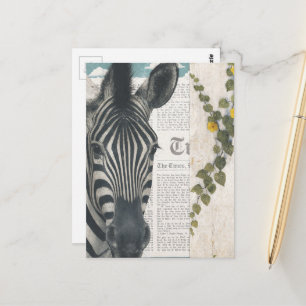 Zebra-Collage Postkarte