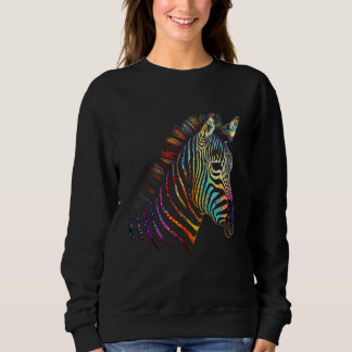 Zebra Colourful Animal Zoo Animal Sweatshirt