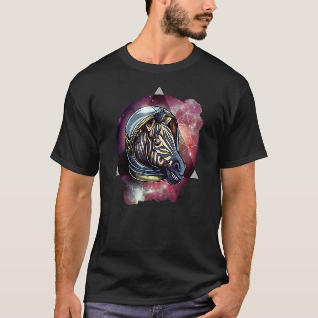 Zebra Cosmic Zebra Zebra Astronauten Space T-Shirt (Vorderseite)