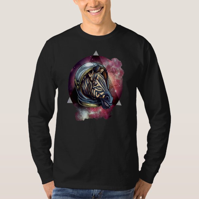 Zebra Cosmic Zebra Zebra Astronauten Space T-Shirt (Vorderseite)