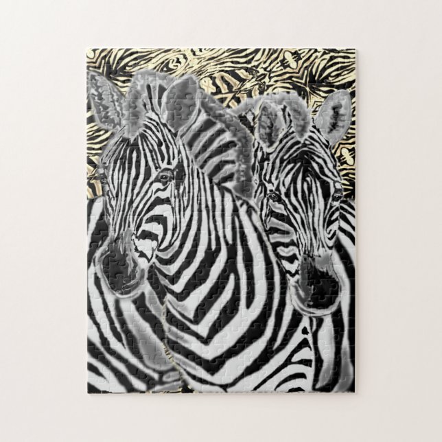 Zebra Couple Jigsaw Puzzle (Vertikal)