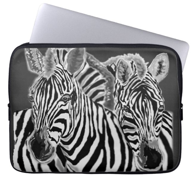 Zebra Couple Laptop Sleeve (Vorderseite)