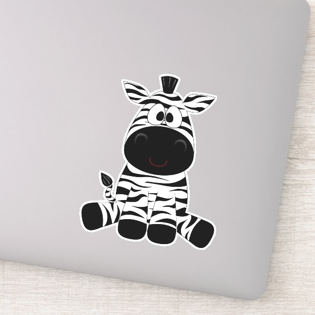 Zebra Custom-Cut Vinyl Sticker (Detail)