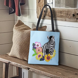 Zebra Daisies Blue Tasche