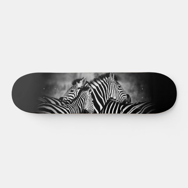 Zebra-Dazzle Skateboard (Horizontal)