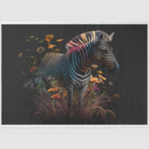 Zebra des Prismus der Blume der Farben Dekoupage