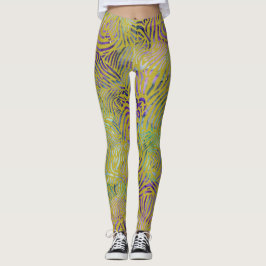 Zebra Design Gold Strapes und Meeresfarben Leggings