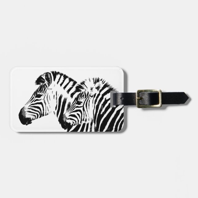Zebra Design Schwarz-Weiß-Gepäckanhänger Gepäckanhänger (Vorderseite horizontal)