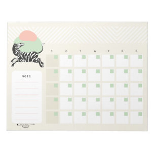 Zebra Desk Calendar Notepad Notizblock