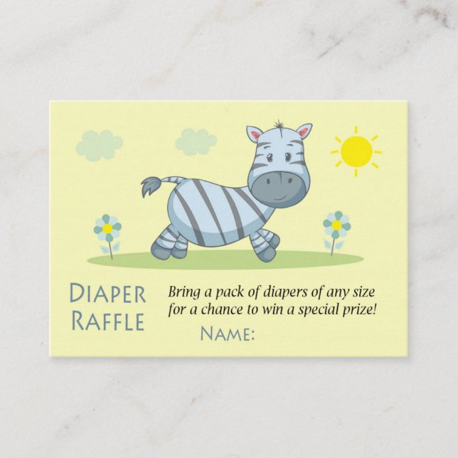 Zebra Diaper Raffle Tickets (Vorderseite)