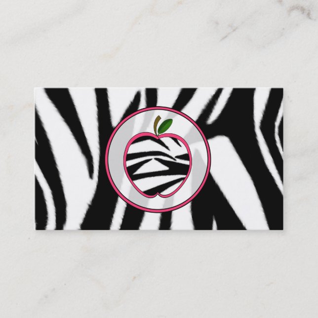 Zebra-Druck Apple arbeiten Lehrer-Visitenkarte um Visitenkarte (Vorderseite)