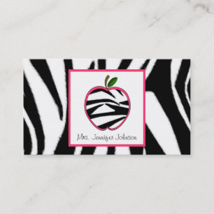 Zebra-Druck Apple arbeiten Lehrer-Visitenkarte um Visitenkarte