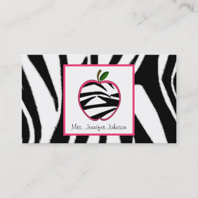 Zebra-Druck Apple arbeiten Lehrer-Visitenkarte um Visitenkarte (Vorderseite)