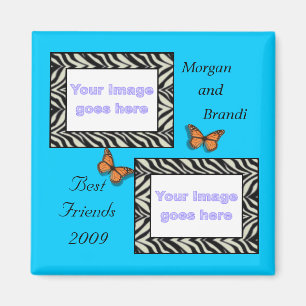 Zebra-Druck-beste Freund-Foto-Magnet Magnet