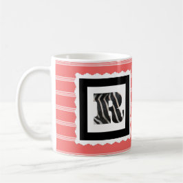 Zebra-Druck-Buchstabe "R" auf den Kaffeetasse