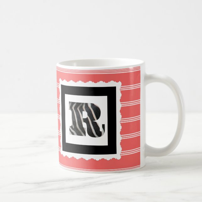 Zebra-Druck-Buchstabe "R" auf den Kaffeetasse (Rechts)