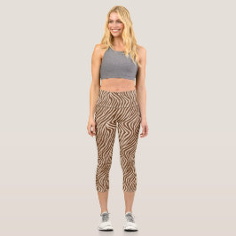Zebra Druck Capri Leggings