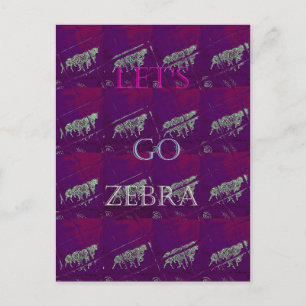 Zebra-Druck-Dekor: Ein Lustiges Design Postkarte