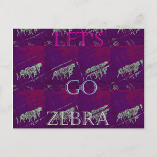 Zebra-Druck-Dekor: Ein Lustiges Design Postkarte