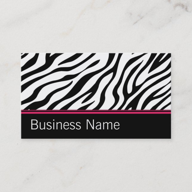 Zebra-Druck-Haar-Stylist-Salon-Mode-Designer Visitenkarte (Vorderseite)