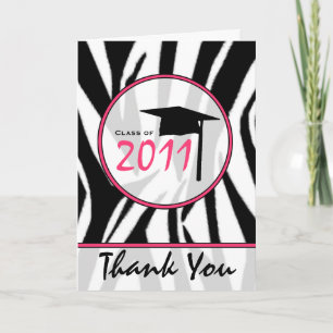 Zebra-Druck/heißes Rosa-Abschluss danken Ihnen - Dankeskarte