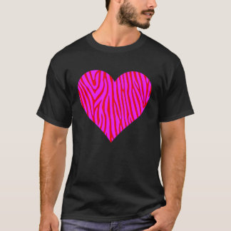 Zebra-Druck-Herz-Liebe-Grafik-Cute-Valentinstag T-Shirt