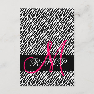 Zebra-Druck-Hochzeit UAWG für Quadrat lädt ein RSVP Karte