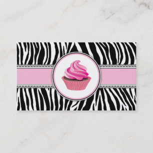 Zebra-Druck-Kuchen-Bäckerei-Rosa-elegante Spitze Visitenkarte