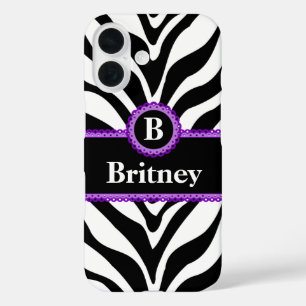 Zebra-Druck-lila Spitze-Monogramm-Name title_seo2